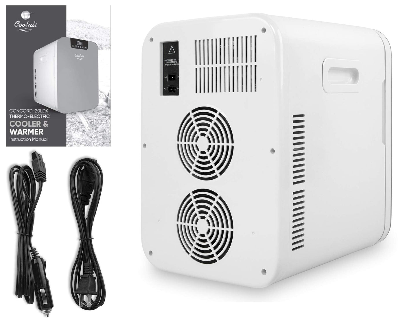 Cooluli 20L Mini Fridge For Bedroom - Car, Office Desk & College Dorm Room Glass Front Digital Temperature Control 12v Small Refrigerator for Food, Drinks, Skin Care, Beauty Breast Milk (Blue)