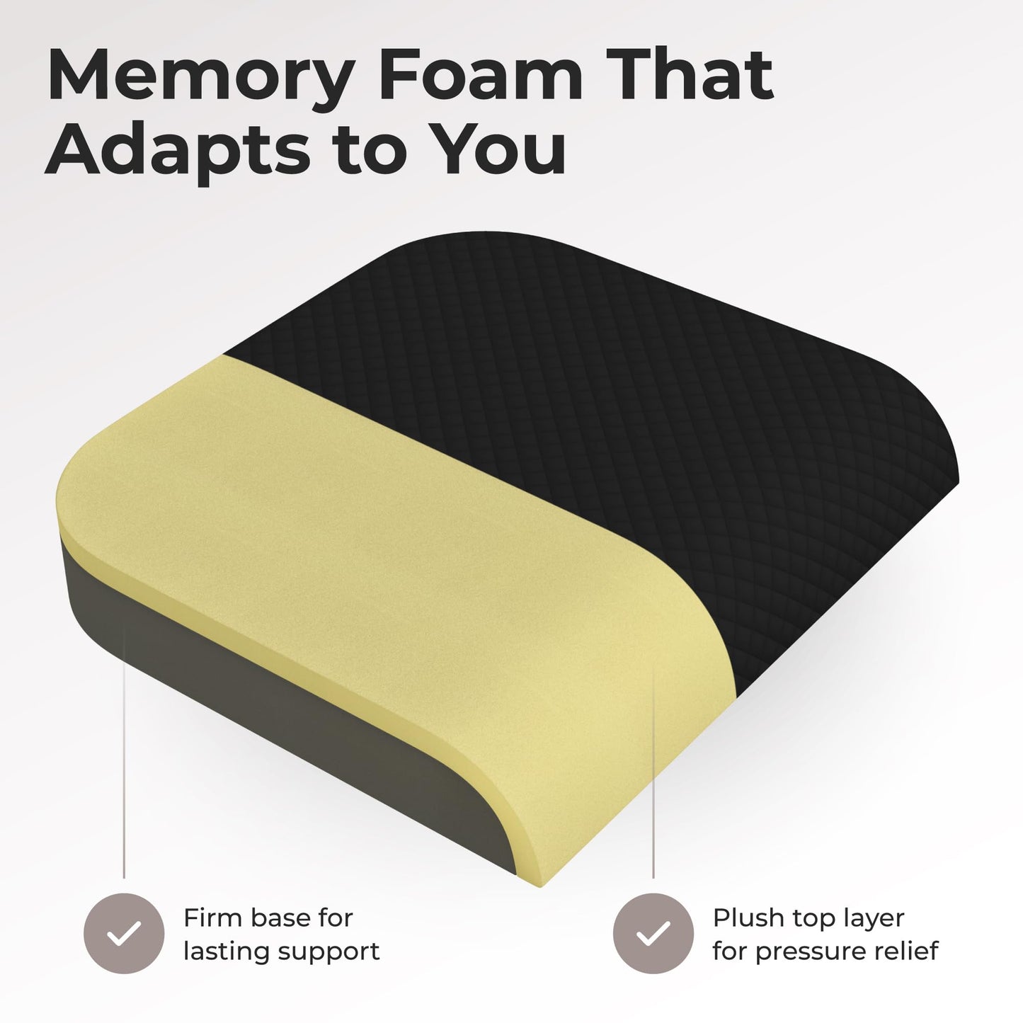 Kölbs Extra Large Seat Cushion, Stylish Plush Velvet Cover, X-Large Memory Foam for Office Chair, Floor Pillow, Cushion Back Pain Coccyx Pain Relief, Carry Handle (Extra Large)