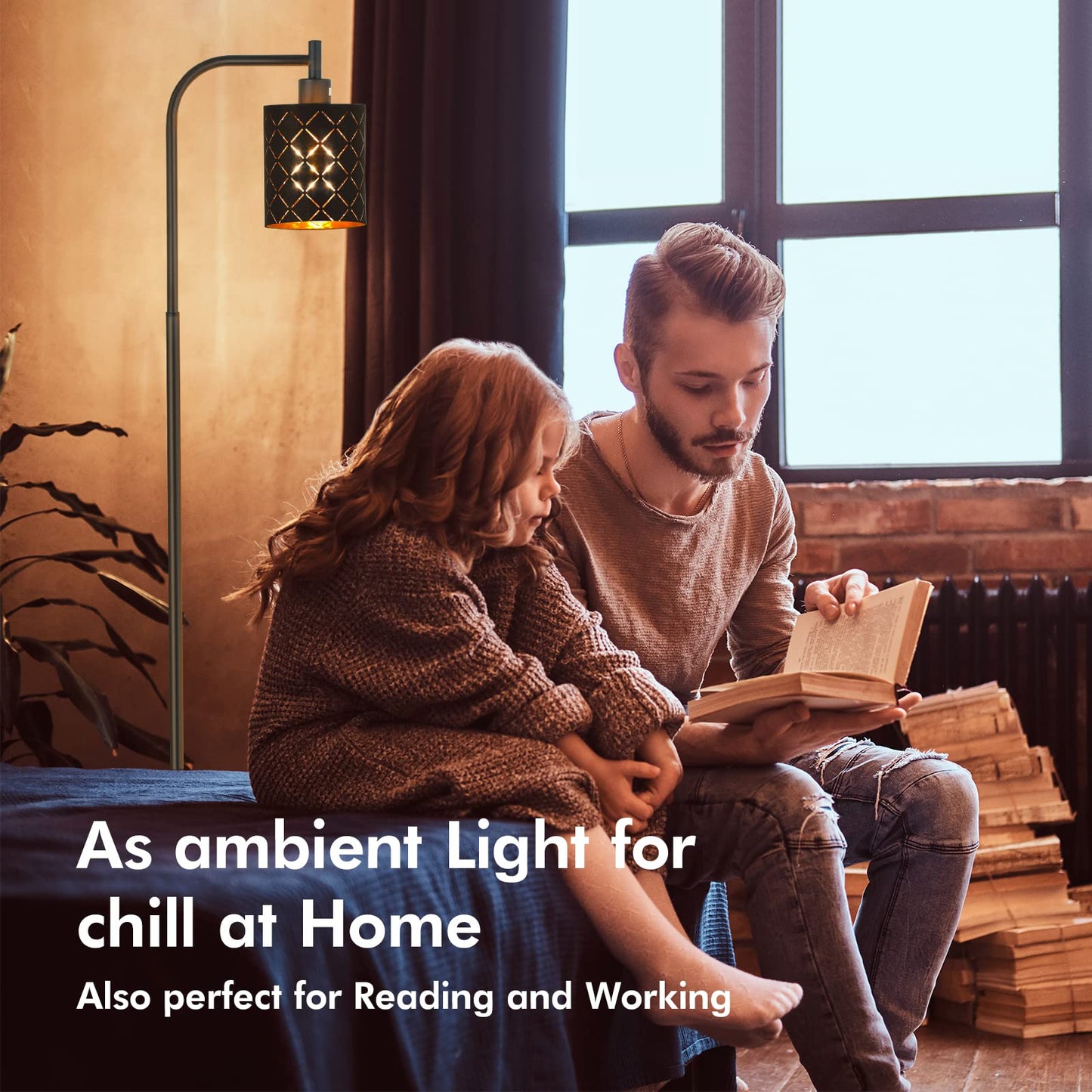 Gothic Floor Lamp with Laser-Cutout Lampshade, LED Standing Lamp for Living Room & Bedroom, 67 Inch Black Arc Modern Farmhouse Lamp with Foot Switch, E26 Base Socket, Perfect for Magic Decor Lamps