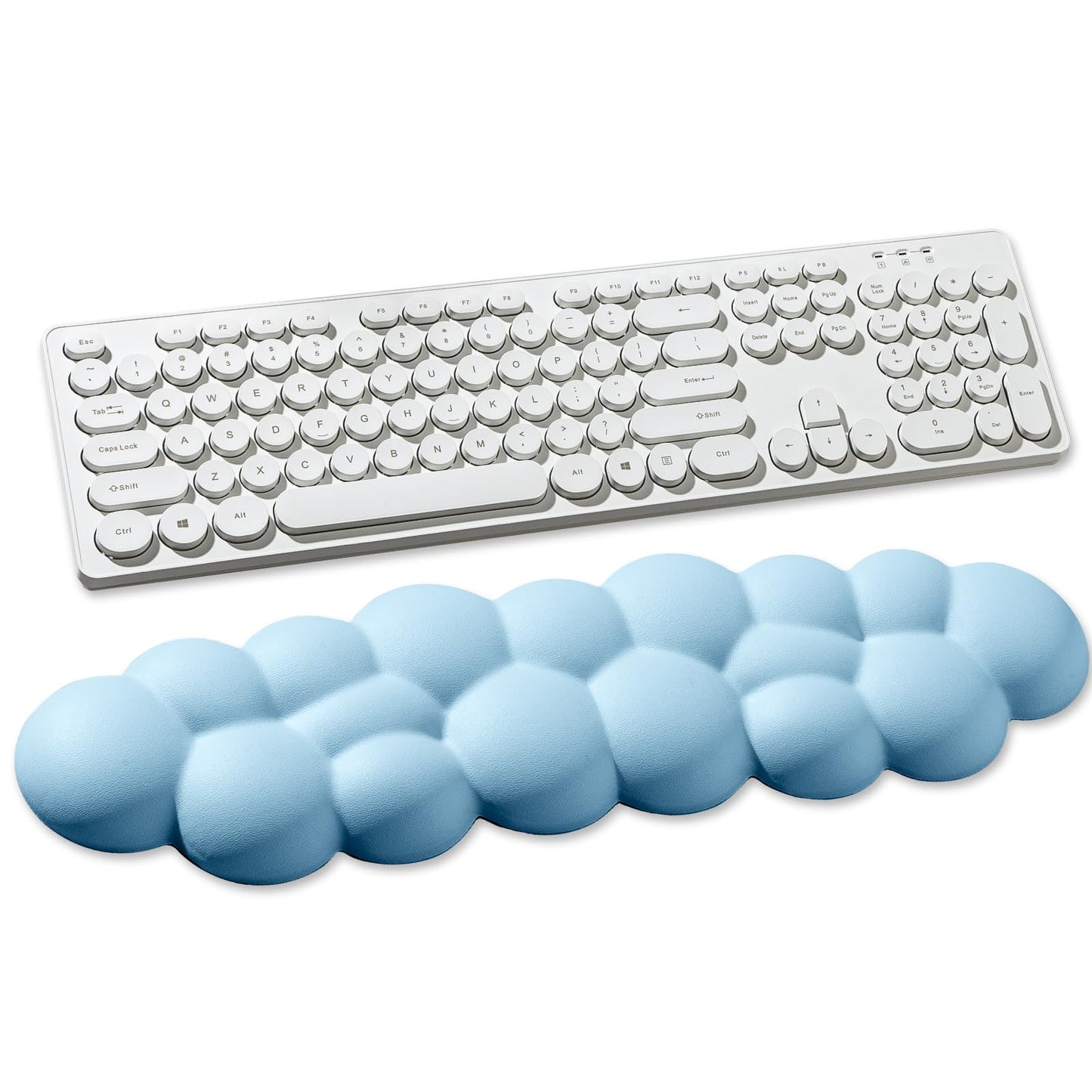 Leolee Keyboard Cloud Wrist Rest, Blue Cloud Wrist Rest with Leather Surface Memory Foam Non-Slip Base Cloud Palm Rest for Relieve Wrist & Arm Pain for PC Gaming/Office/Computer/Laptop
