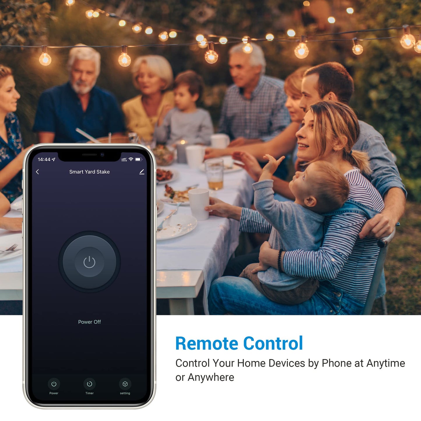 DEWENWILS WiFi Smart Yard Stake Plug with 6 Outlets, Voice Control, Waterproof Power Stake Timer with 6Ft Cord, Alexa&Google Assistant Compatible, 1875W/15A, Timer for Lights, Yard, Garden