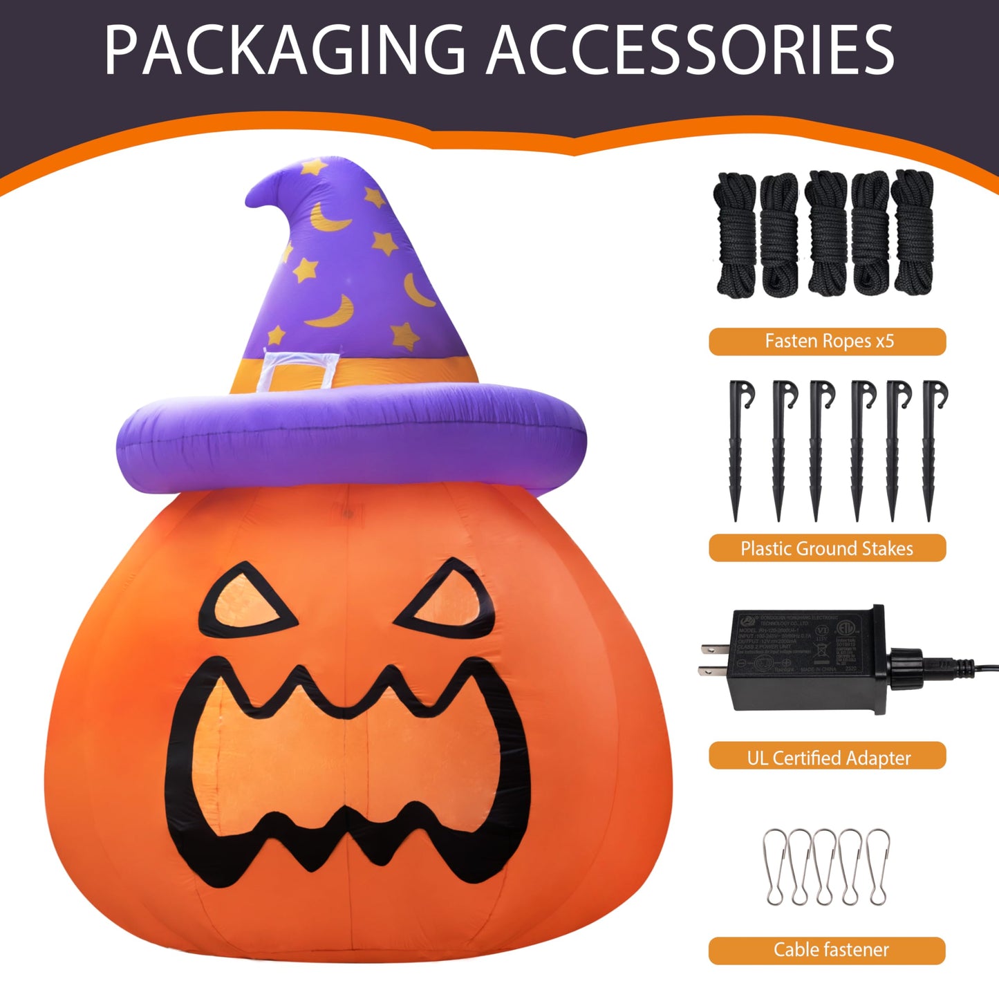 New 10FT Giant Halloween Inflatables Large Pumpkin with Interior Space for Play Blowup Yard Decor with LED Lights Lighted Lawn Outdoor Game Holiday Decorations