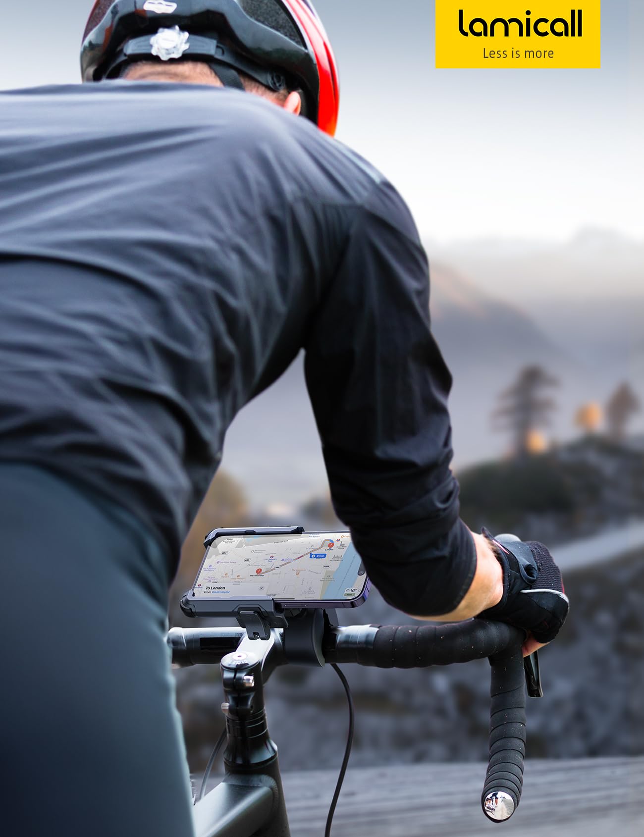 Lamicall Motorcycle Phone Mount Holder - [Camera Friendly] [1s Lock] Bike Phone Holder Handlebar Clamp, Bicycle Scooter Phone Clip, for iPhone Air, 17, 16, 15 Pro Max, Galaxy S25 Ultra, 4.7-7" Phones