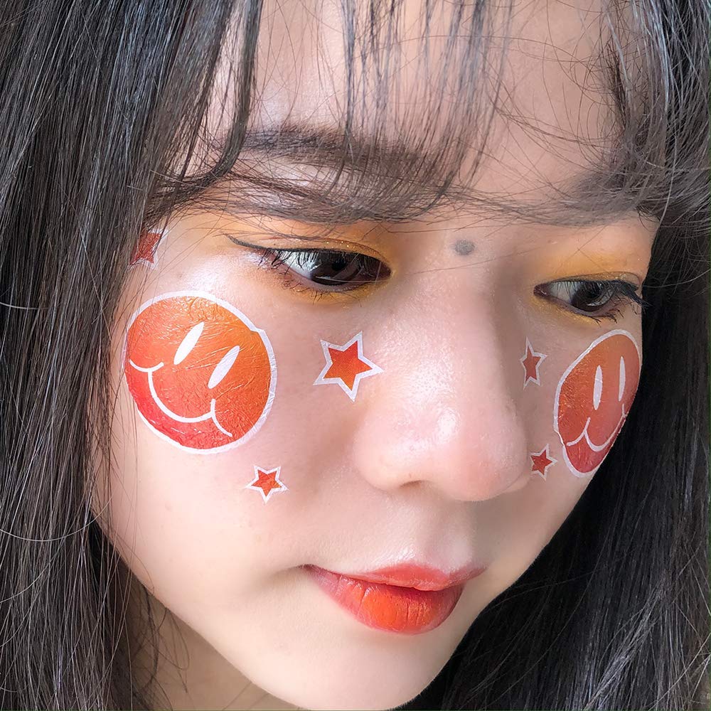 Halloween tattoo stickers cute cartoon pumpkin spider white ghost skull black 27pcs (9 models, 3 for each)