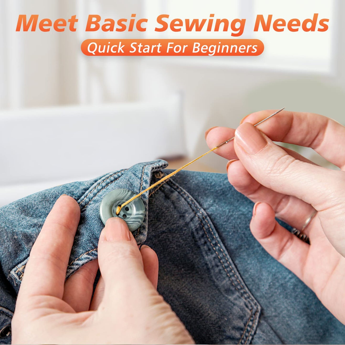 Coquimbo Sewing Kit Christmas Gifts for Grandma, Mom, Adults, Kids, Beginner, Traveler, Emergency, Portable Sewing Supplies Contains Soft Tape Measure, Scissors, Thread, Sewing Needle etc(Black, S)