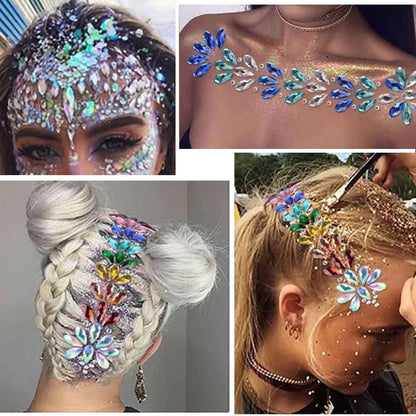 1000pcs Craft Gems Jewels, Flatback Acrylic Rhinestones for Halloween Pirate Party, Costume Making, Cosplay, Clothes, Nail Crafting Embellishments Gems Decorations (Black AB)