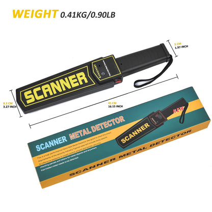 Hand held Metal Detector Wand Security Scanner,High-Sensitivity Security Wand Metal Detector,Portable Adjustable Sound & Vibration Alerts, Detects Weapons Knives Screw (High Sensitivity, Black)