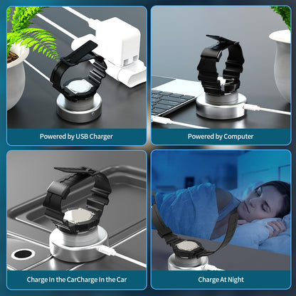 ECEEN Solar Watch Fast Charger, Led Light Charging Solar Watches with Men, Women & Square 3 Size Caps Compatible Casio G Shock, Tough, Protrek, Seiko, Citizen, Garmin, Timex, Bering, FANMIS