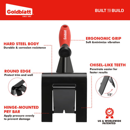 Goldblatt Trim Puller, Tile Removal Multi-Tool for Commercial Work & Home Improvement, Baseboard, Molding, Siding and Floor Removal, Remodeling