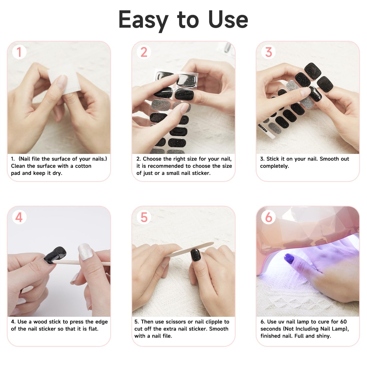 DUKASOU Semi Cured Gel Nail Strips | 28 pcs Gel Nails Strips Halloween Work with Any UV Lamps, Long Lasting UV Nail Stickers for Women DIY Nails Wraps (Spider Web)