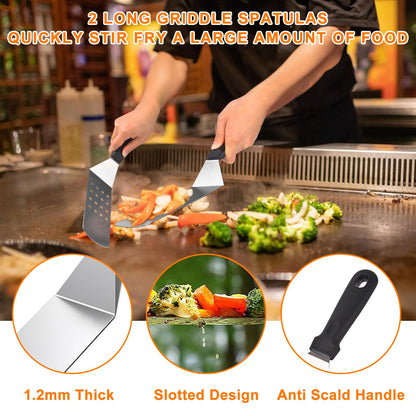 Latiret Blackstone Griddle Accessories Kit, 23Pcs Grilling Accessories Set for Camp Chef, Flat Top Griddle Accessories with Scraper, Spatula, Basting Cover, Outdoor Grill Tools