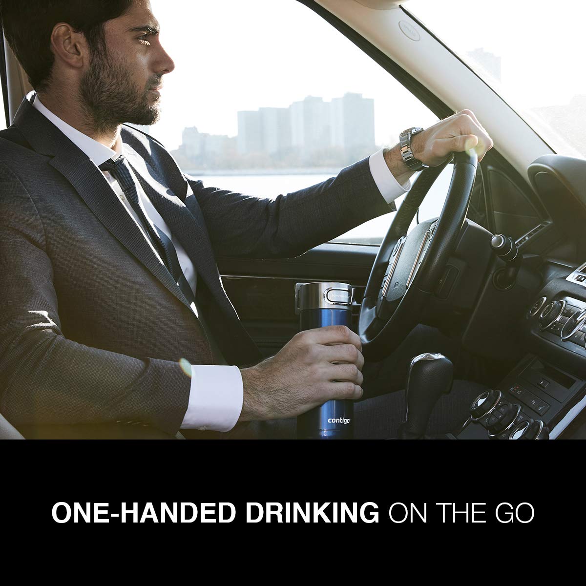 Contigo Luxe Vacuum-Insulated Stainless Steel Thermal Travel Mug 16 Ounces Stainless Steel