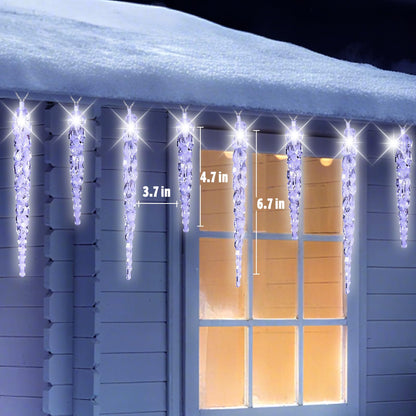 (New) Outdoor Icicle Lights, 16.2Ft 40 LED Twinkling Icicle String Lights, Connectable 40 Tubes Chrisitmas Lights, Waterproof Hanging Christmas Ornament Plug in for Wedding, New Year, Home Decor