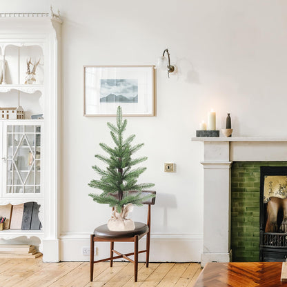 Tabletop Christmas Tree Artificial 24IN Realistic Mini PE Xmas Tree for Table Desk Home Christmas Decorations 2FT