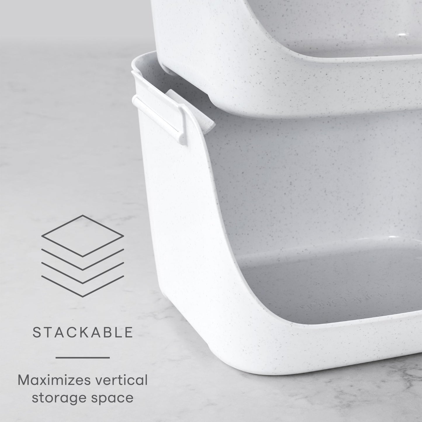 YouCopia ShelfBin Packet Organizer, 4-Tier Stairstep Raised Divided Bin, BPA-Free Storage Caddy for Kitchen Pantry and Cabinet Organization, Tea Bags, Medicine, and More