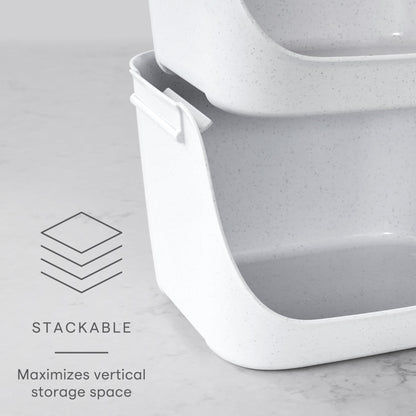 YouCopia ShelfBin Packet Organizer, 4-Tier Stairstep Raised Divided Bin, BPA-Free Storage Caddy for Kitchen Pantry and Cabinet Organization, Tea Bags, Medicine, and More