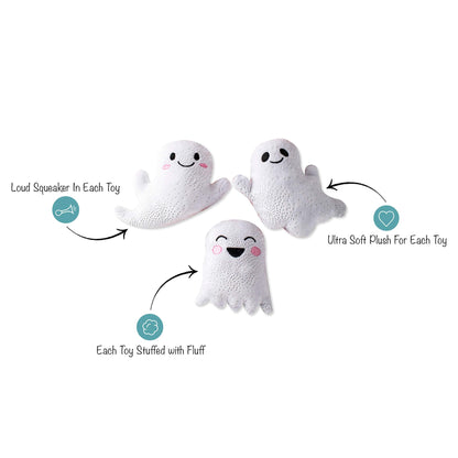 Fringe Studio, "Hey Boo, Small Plush Dog Toy 3PCS Set, PetShop Collection (289452)