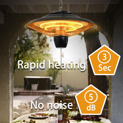 DONYER POWER 1500W Electric Patio Heater Ceiling Mounted Outdoor Heaters for Patio Easy Installation both Indoor Use