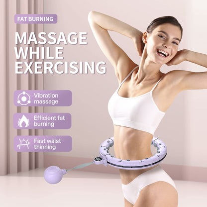 Leann L!fe 11+1 Spare Knots Waist 36" with Counter, Smart Weighted Hula Hoop for Adults Weight Loss, Infinity Hoop, Children Adult Home Outdoor Fitness Exercise, Abdominal Toner, Purple