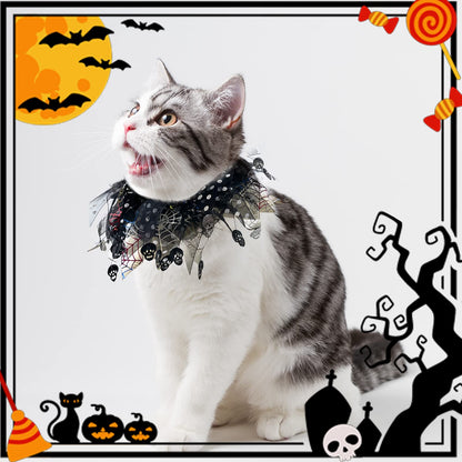 cyeollo 2 Pack Halloween Dog Collar Elastic Fancy Holiday Accessory for Dogs and Cats Pet Costume for Halloween Party