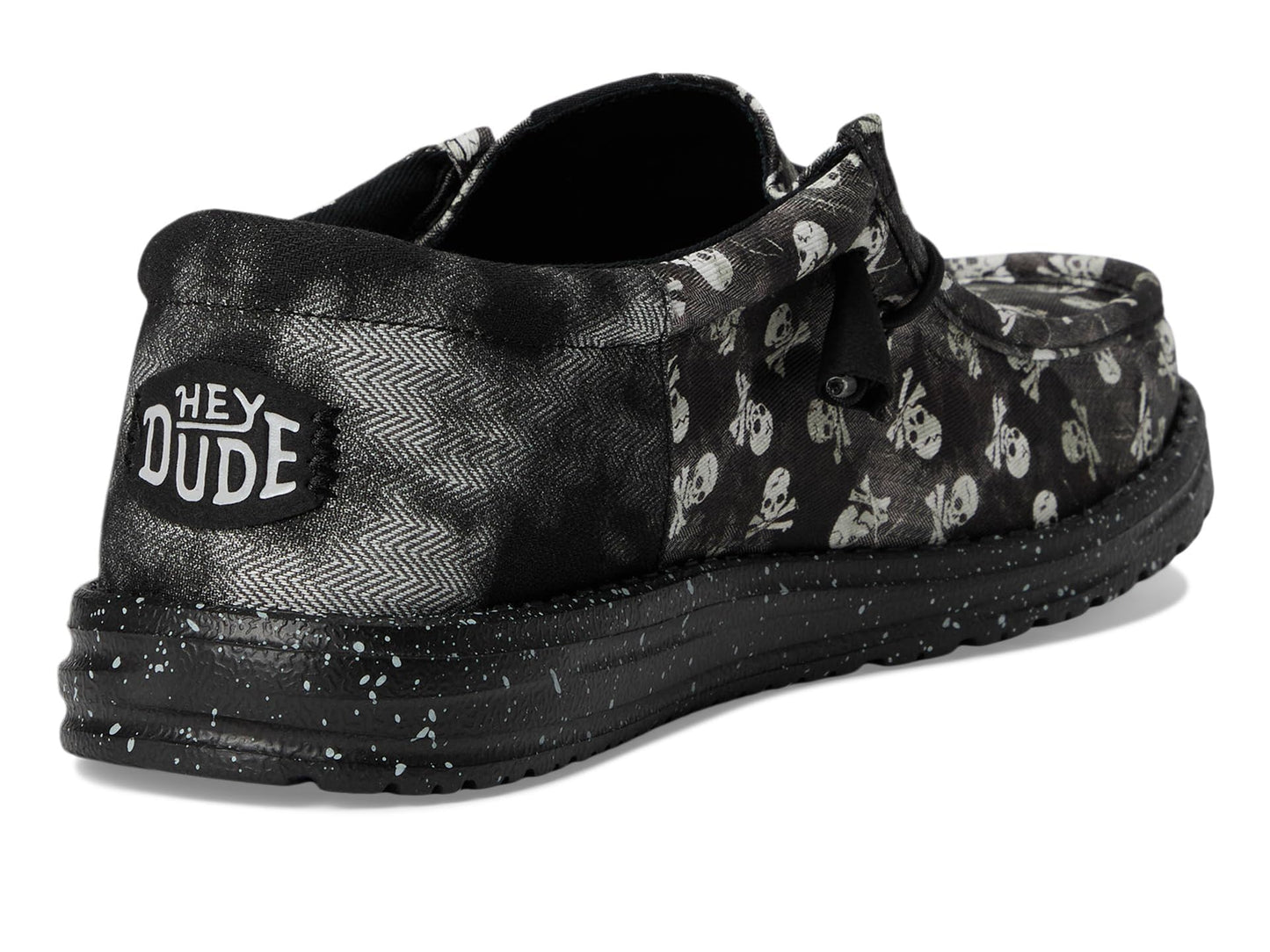 HEYDUDE Men's Wally Funk Skull Print, Black/Black Oyster, 10 Medium