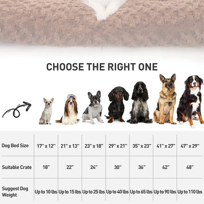 KSIIA Washable Dog Bed Deluxe Plush Dog Crate Beds Comfy Kennel Pad Anti-Slip Pet Sleeping Mat for Large, Jumbo, Medium, Small Dogs Breeds, 23" x 18", Brown
