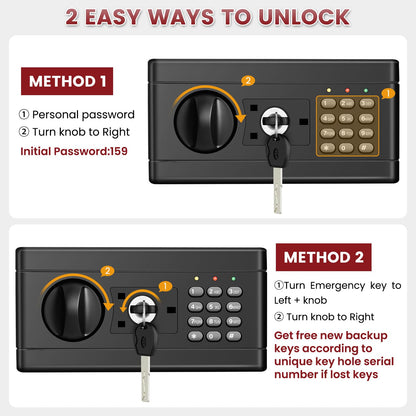 3.5 Cu ft Large Fireproof Safe, Safe Box Fireproof Waterproof, Digital Security Home Safes With Programmable Keypad & Removable Shelf, Fire Proof Safes for Home Document Money Firearm Valuables