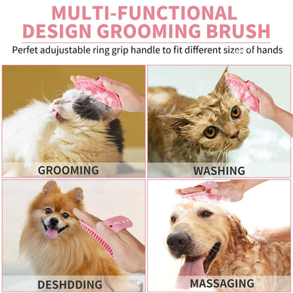 Comotech Dog Paw Cleaner, Portable Dog Paw Washer Pet Cleaning Silicone Brush with 3 Absorbent Towel, Pet Foot Cleaner for Small Breed Dogs (with 3 absorbent towel) (Light Pink, Small)