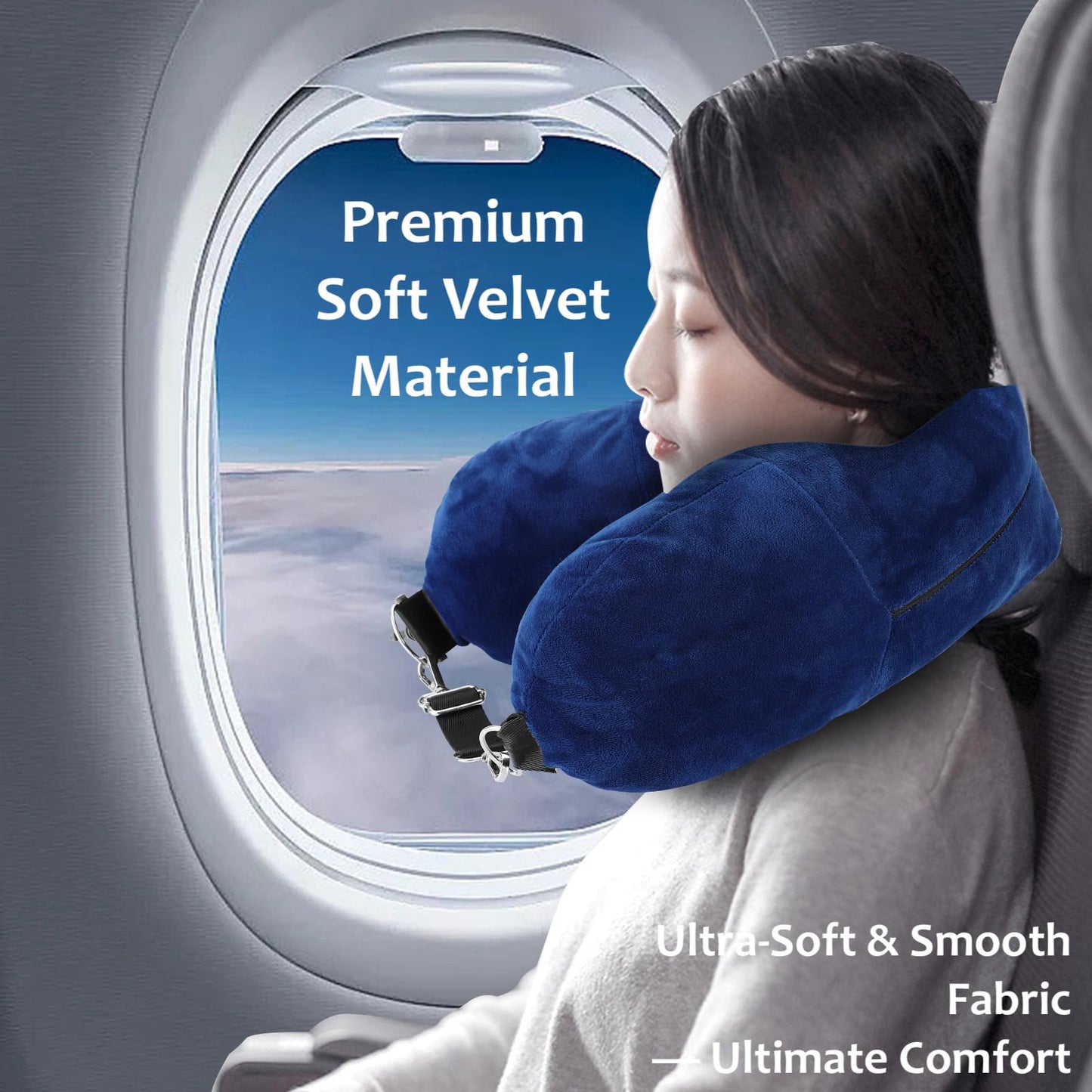 Kunyi's Travel Pillow You Stuff with Clothes As Carry-On Luggage Fits 5 Days of Travel Essentials Transformable Multifunctional Luggage Neck Pillowcase Soft Plush Stuff-able