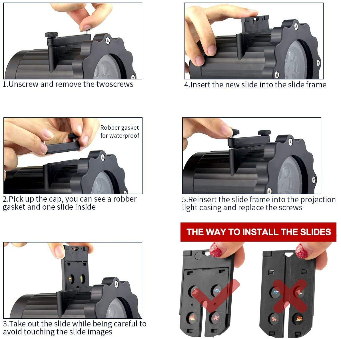 Elec3 Holiday Christmas Halloween Led Projection Light 12W, 16 Slides Projector Light Waterproof with RF Romote Used for Home Party Holidays Halloween Decoration