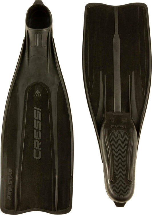 Cressi Adult Reactive Full Foot Pocket Scuba Diving Fins | Pro Star: Made in Italy,Black