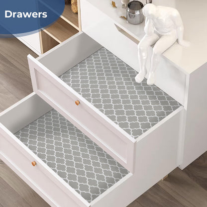 COAVAS Shelf Liner for Cabinets & Drawers Non Slip, No Adhesive Drawer Liners for Dresser, Kitchen, Shelves, Thick Shelf Paper Waterproof, Cut-to-Size (Gray, 12IN x 10FT)