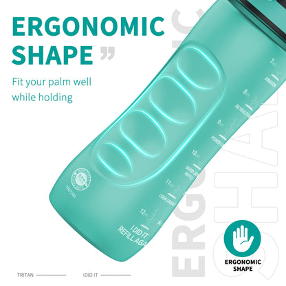 KITART 25oz Kids Sports Water Bottles for School with Spout Lid (Green)