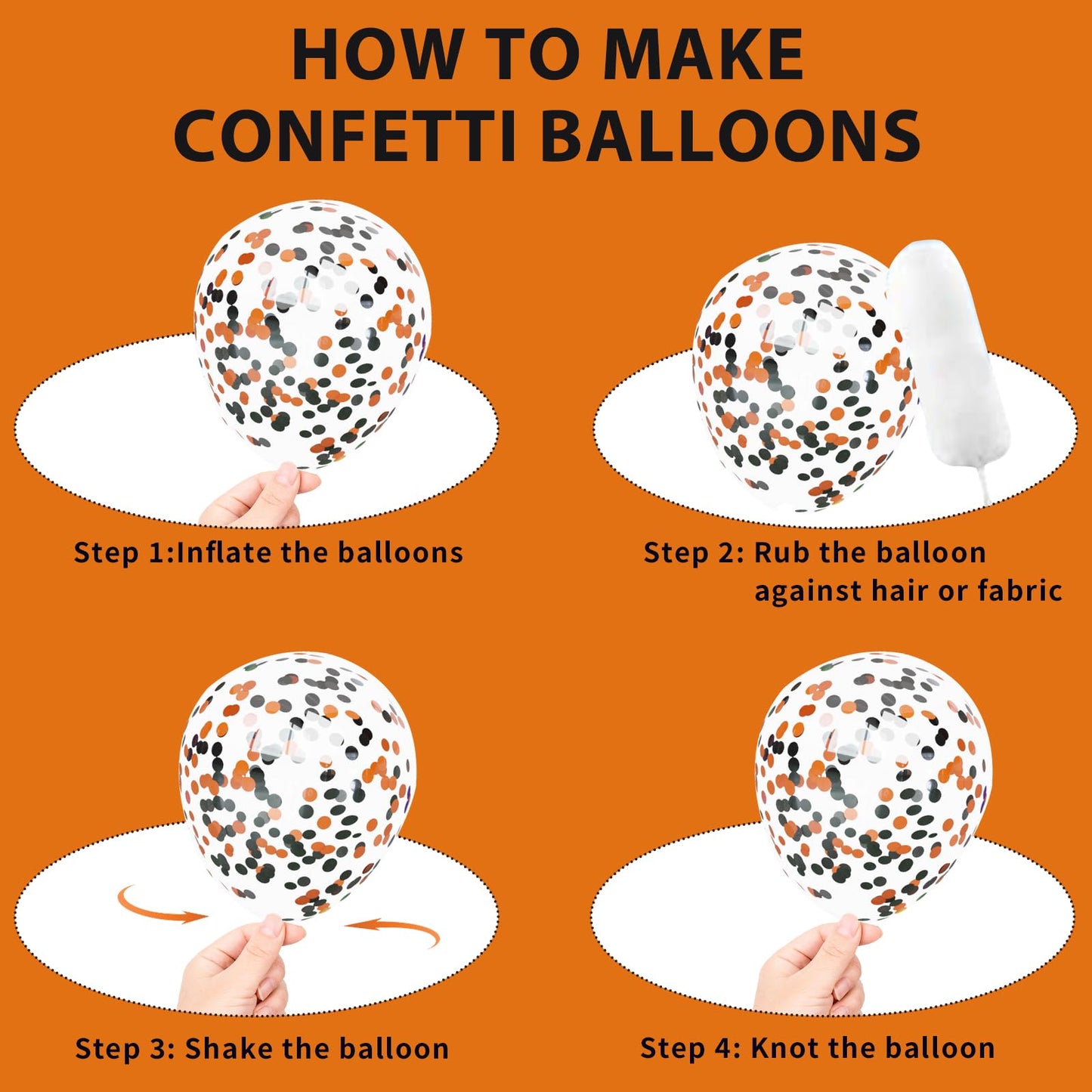 Halloween Balloons Set, 65Pcs 12Inch Black Orange Purple Green Balloons Kit, Black and Orange Latex Balloons for Birthday Wedding Halloween Party Decorations