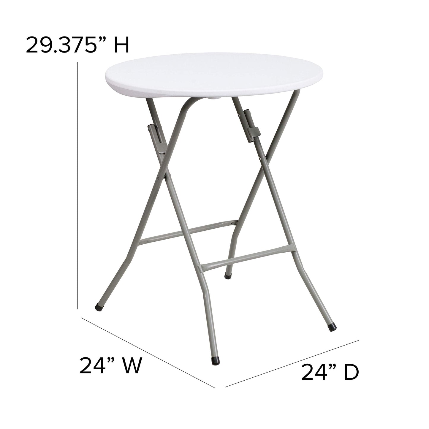 Flash Furniture Elon 2' Round All-Occasion Plastic Folding Event Table, Foldable Portable Banquet Table for Indoor/Outdoor Events, White
