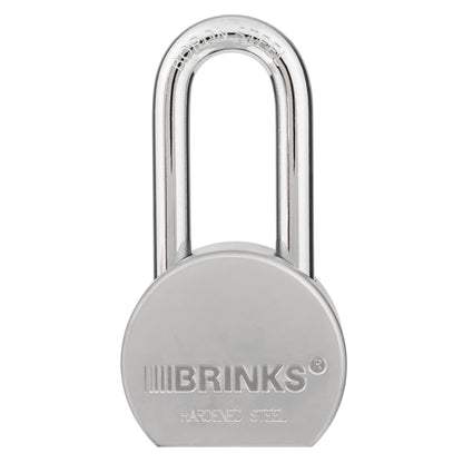BRINKS Heavy Duty Padlock with Key, 64 mm Commercial Solid Steel with Boron Shackle for Secure Entry, Keyed Padlocks