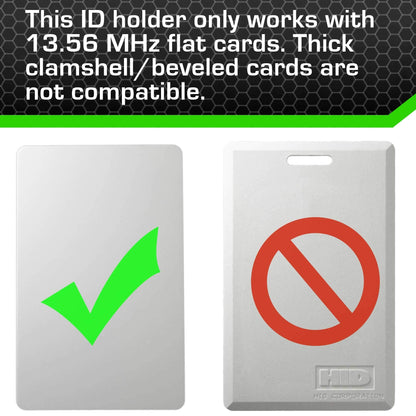 ID Stronghold - RFID Blocking Secure Badge Holder - Duolite 2 Card ID Holder - Poly Carbonate - Heavy Duty Hard Plastic ID Badge Holder - USA Molded and Assembled - FIPS 201 Approved - Clear