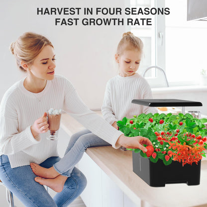 Hydroponics Growing System Herb Garden - MUFGA 18 Pods Indoor Gardening System with LED Grow Light, Plants Germination Kit(No Seeds) with Pump System, Adjustable Height Up to 17.7" for Home, Black