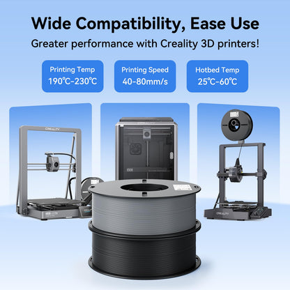 Creality 2kg Black & White PLA 1.75mm Filament Bundle for 3D Printing with No-Tangling Strong Bonding and Overhang Performance, Accuracy +/- 0.02mm