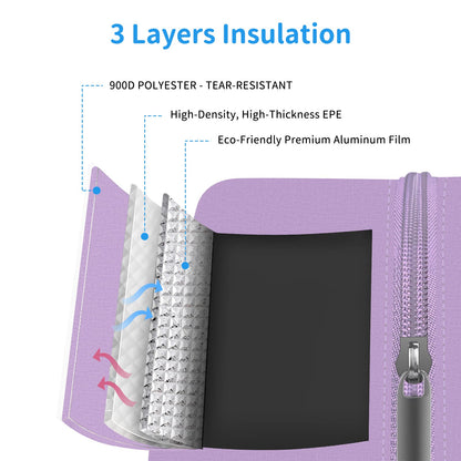 DALINDA Lunch Bag Lunch Box for Women Men Reusable Insulated Lunch Bags for Adults,Leakproof Cute Cooler Lunch Tote Bag, Large Capacity for Work Travel Picnic,Purple