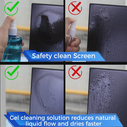 JiaTeums TV Screen Cleaner, Non-Drip Touchscreen Spray with Wiper for CD Disc Laptop Phone Tablet Computer Lens(200ml)