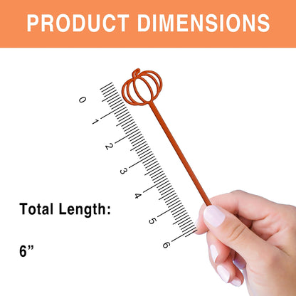 Coffee and Cocktail Stirrers, Reusable Plastic Drink Stirrer Sticks, 24 Swizzle Sticks, Use as a Cocktail Garnish or Cocktail Mixers, Halloween Party, Fall Party 6 inch (Pumpkin)