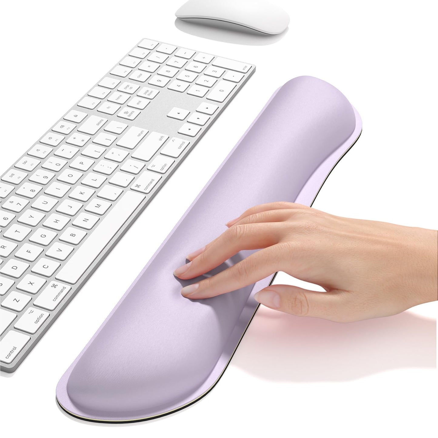 Dapesuom Enlarge Keyboard Wrist Rest, Cute Memory Foam Keyboard Wrist Cushion for Computer Desk Mats Support, Typing Pain Relief Ergonomic Mouse Pad Rests with Non-Slip Base for Gaming, Laptop, Purple