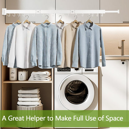 Kelisiting Retractable Clothes Drying Rack,3 Fold White Laundry Drying Rack,Wall Mounted Clothes Hanger,Space Saver,Foldable Durable,for Balcony,Laundry,Bathroom,Patio,Apartment,Dormitory