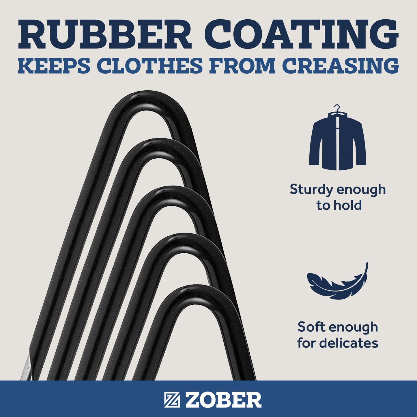 Zober Pants Hangers Non Slip - 20 Pack Open Ended Pants and Jean Hangers for Closet - Space Saving Clothes Hanger - Strong, Durable, Metal Pant Hangers (Black)