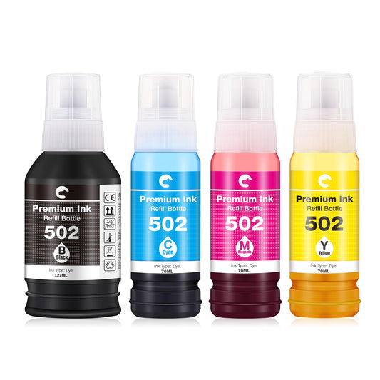 Hiipoo Refill Ink Bottle Replacement for T502 502 Ink for Epson ET-2750 ET2720 ET-2803 ET-2800 ET-3750 ET-4750 ET-3760 ET-4760 ET-2850 ET-4800 ET-3700 ET-15000 Printer