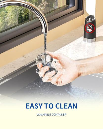 CIRCLE JOY Gravity Electric Salt and Pepper Grinder Set Automatic Salt and Pepper Grinder Set with LED Light, Battery Operated, Adjustable Coarseness, Large Capacity, for Home Kitchen BBQ