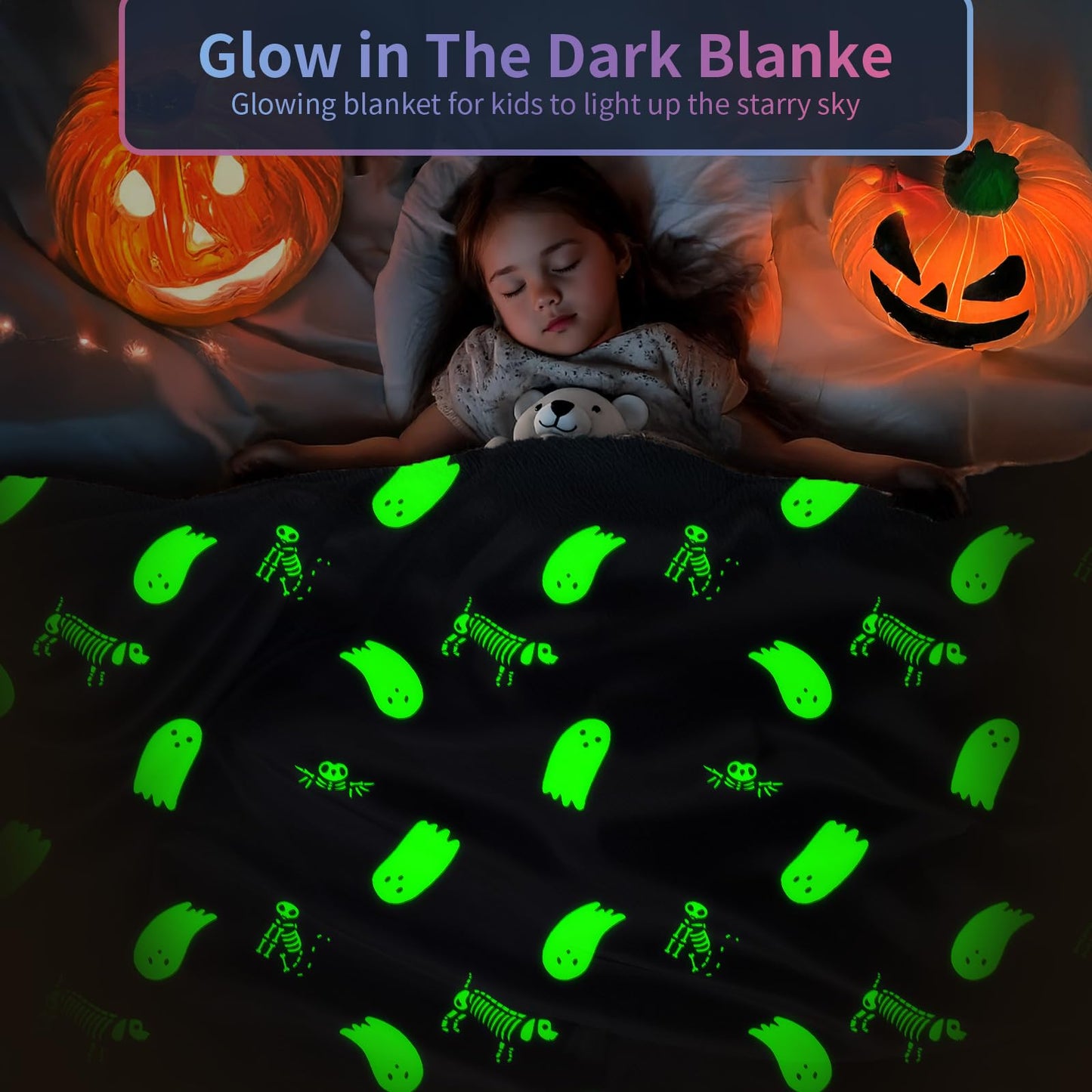 COMFAR Cute Halloween Blankets for Kids, for Kids/Teens/Women/Men, Halloween Blankets and Throws for Adults, Spooky Blanket for Boy/Girls/Toddler, Fall Throw Blanket for Couch 40"x 60"