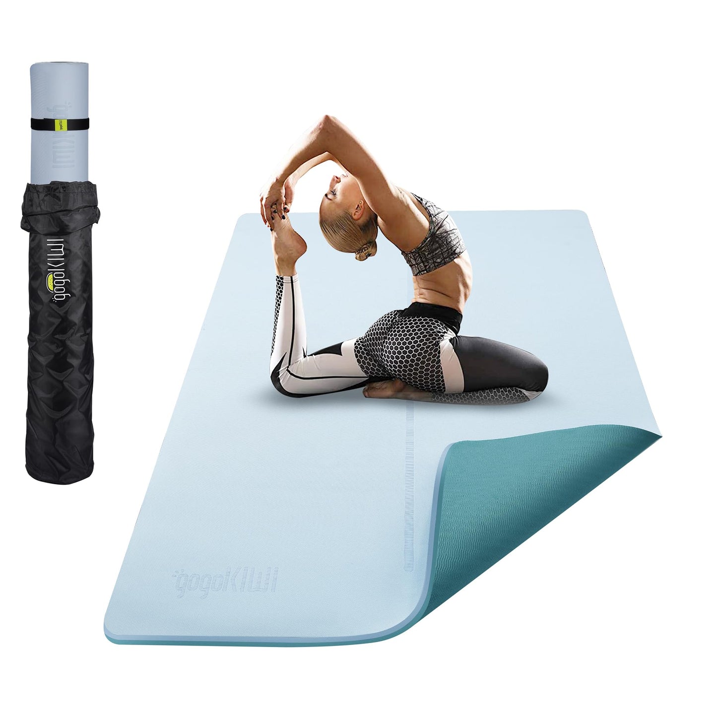 Large Yoga Mat (6'x4') – 1/4" & 1/2" Thick Exercise Mats for Home Workout, Extra Wide Workout Mats for Home Gym, Yoga, Pilates, Stretching, Floor & More