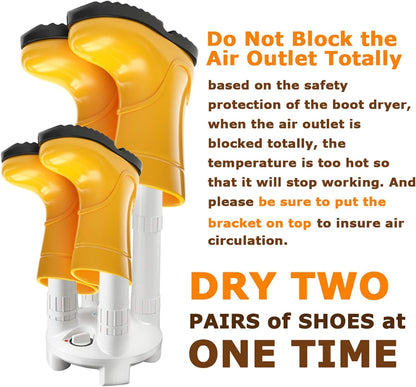 LAVIEAIR Boot Dryer, Shoe Dryer and Glove Dryer with Timer and Fan, White